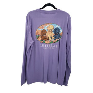 Lillybelle Clothing Long Sleeve Graphic Shirt Womens 2XL Dog Puppy Retriever Lab